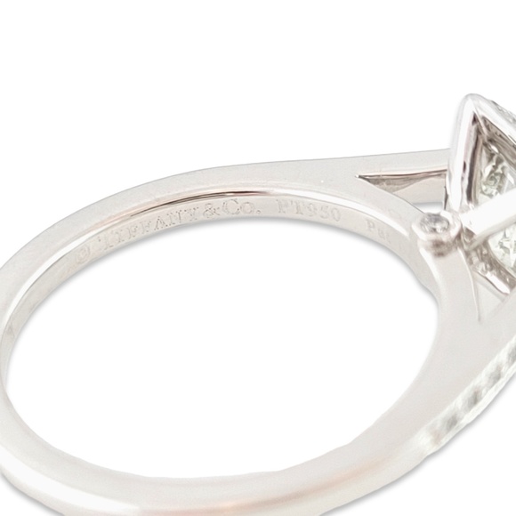 Tiffany & Co Legacy Platinum Cushion Cut Diamond Halo Engagement Ring #13794 - Picture 4 of 13